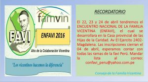 Encuentro Nacional de Familia Vicentina Peru